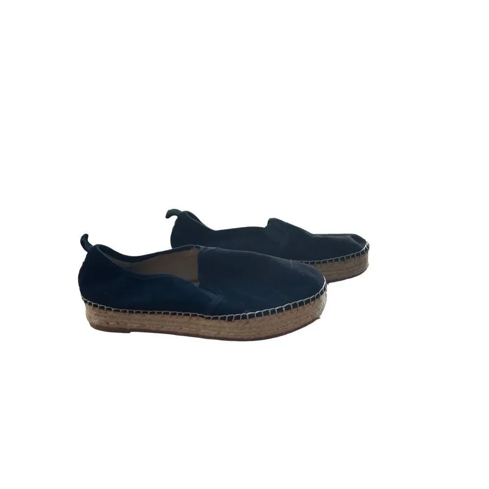 Sam Edelman Womens Black Slip On Suede Carrin Platform Espadrille Size 9.5